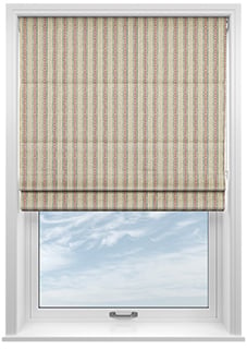 Emily Bond Block Printed Stripe, Pink & Blue - Roman Blind